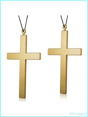 Large Cross Necklace 9" Nun Costume Accessory Lightweight Plastic